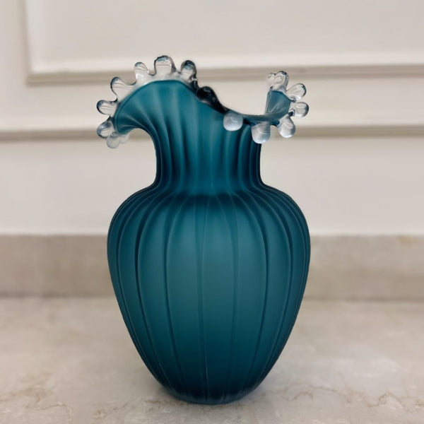 Azure|Luxe Blue Glass Vase