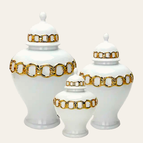 Zuri|White Gold Rings Temple Jars