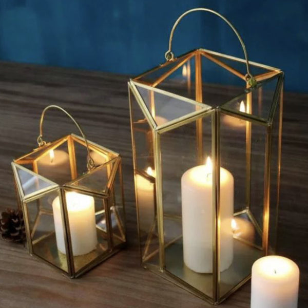 Syra|Gold  Metal Glass Lanterns