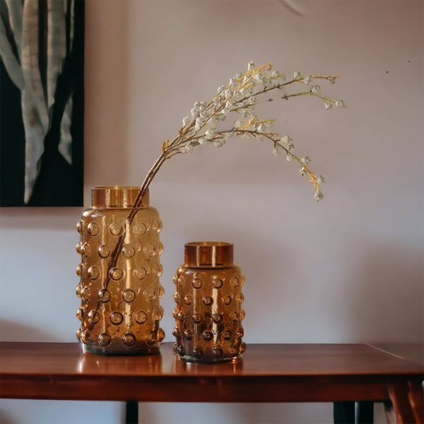 Amber|Spotted Brown Glass Vase