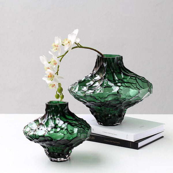 Emerald|Textured Glass Vase