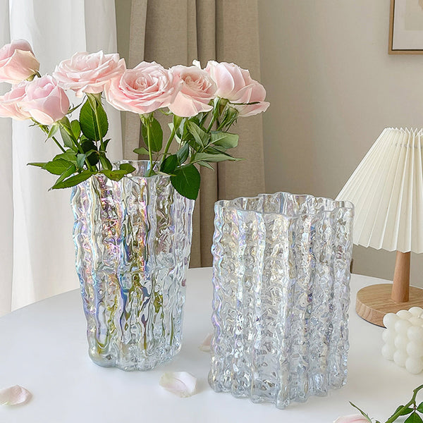 Klara|Rippled Texture Glass Vase