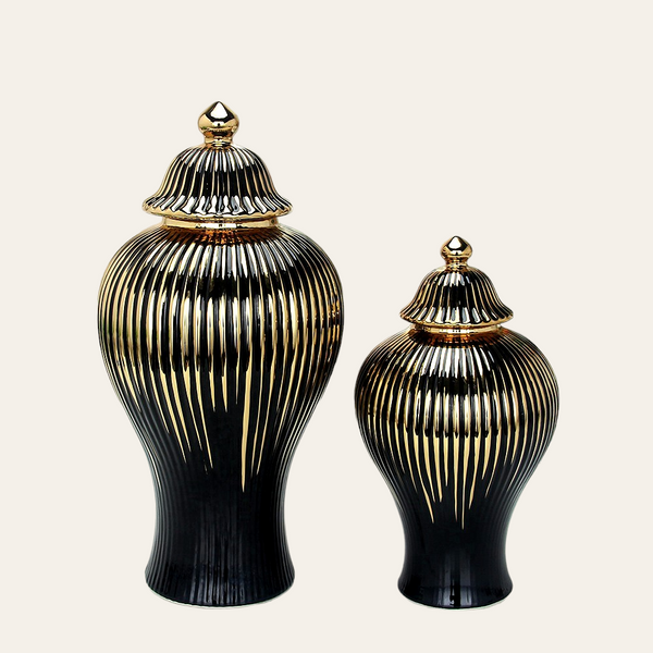 Eternity| Black & Gold Temple Jars