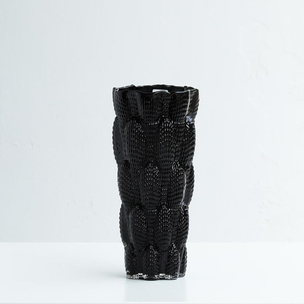 Viper|Black Snakeskin Glass Vase